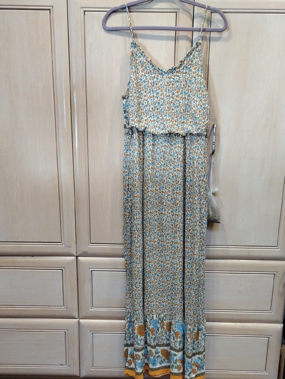 Spell Dupe Floral Maxi Sundress in Blue and Yellow